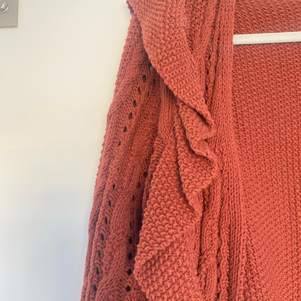 Universal Thread Women's Rust Ruffle Cardigan - Picture 3 of 4